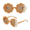 Lunettes de soleil mignon cadre rond tournesol pour enfants enfants été marguerite fleurs UV400 ombre lunettes filles garçons bébé