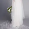 Donne avorio semplice cappella velo taglio bordo a uno strato matrimonio velo da sposa velo elegante copricapo a trasparente fotografico Accory sposa x0ka#