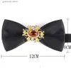 Bow slipsar nya kostymer bowtie för brudgummen svart båge för män kvinnor bow knut vuxna bröllop bågar cravats groomsmen bow binds y240329