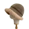 Chapeau de pêcheur en peluche pour enfants, chapeau d'hiver en plein air du nord-est, peluche épaisse, polyvalente, chaude, Protection des oreilles, chapeau de Pot élégant japonais