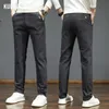 KUBRO Style coréen mince affaires pantalon décontracté printemps été mode petit pantalon droit hommes doux polyvalent salopette 240328