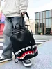 Men's backpack, travel bag, fashionable backpack, student backpack, large capacity street trend shark beak backpack 1121