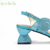 Распродажа, небесно-голубые женские сандалии с открытым носком и кристаллами, набор сандалий для женщин, свадебная вечеринка, туфли-лодочки 240322