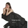 oloey Modern Black Taffeta A Line Evening Party Dres Tiered Skirt Strapl Korea Lady Prom Dr Formal Party Gowns 2023 m5se#