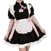 chinese Style Qipao Maid Uniform Lolita Dr Sexy Kawaii Maid Apr Dr Headwear Halen Coffee Waiter Cosplay Costumes t25n#