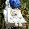 Portadores de gatos Lindo bolso en forma de león Bolso de hombro Cachorro Messenger Tote Mochila para mascotas