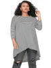 Plus Size Lg Mouw Zwart En Wit Gestreepte Tops Vrouwen Lg Losse Hi Low Swing Blouse T-shirt Grote Maat Casual Tuniek 7XL 8XL f5WT #