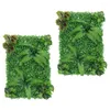 装飾的な花2PCS人工緑のヘッジウォールパネル緑の偽の植物
