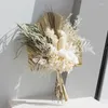 Dekorative Blumen Creme Hochzeitsstrauß Pampas getrocknete Blume Braut Boho Brides Brautjungfer Blumenparty Dekor Arrangements