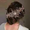 Youlapan HP380 Alloy FR pannband Bröllopshår Accores Rhineste Bridal Headwear Hair Smycken Head Piece Wedding Tiara G1WL#