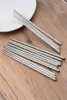 Drop 201 Stainless Steel Chopstick 22cm Korean BBQ Chopsticks Kitchen Rrestaurant Bar Home Dinnerware Flatware for Party D3689163