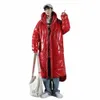 coutudi-women's Bright Lg Down Jacket, Warm Padded Coat, Female Fi, Casual Outfit, Winter Clothing w75k#