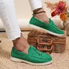 Casual Shoes 2024 Spring Trend Soft Sole bekväma loafers Classic Flat Tassel Women's äkta läder kashmir 36-43