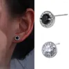 Pendientes de tuerca 1 par de lujo Vintage redondo cristal estilo coreano Simple Mini oreja geométrica para hombres accesorios de joyería