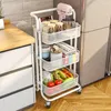 Кухонное хранилище AOLIVIYA, напольная 3-этажная стойка на тележке, съемный органайзер для овощей для ванной комнаты, детские товары