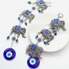 Decoratieve beeldjes Geschenken Vintage Olifant Hanger Boze Oog Hangende Ornament Glas Versieren Achteruitkijkspiegel Decor Legering Blauwe Turkse Stijl