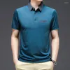 Männer Polos 2024 Männer Polo Shirts Einfarbig Koreanische Dekorative Tasche Für Sommer Slim Fits Männlich