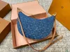 5A Quality designer Fashion Women Bag Handbags Wallet Leather Chain Handbag Crossbody Shoulder Bag Messenger Tote Bag Purse Cosmetic bags Blue canvas Moon bag