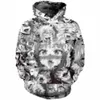 2023 Svartvit Pullover Mens Hoodie 3D Digital Printed