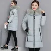 fi Fur Collar Hooded Down Cott Coat Womens Winter Parkas Jacket Lg Warm Padded Puffer Parkas Snow Wear Outwear Female K0dm#