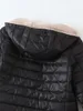 2023 Vinter i mitten av huven Cott Jacket Kvinnor Autumn Lightweight Plush Foder Solid Ladies Parka Loose Female Zipper Outwear T30i#