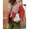 Chaud Automne Hiver Femmes Veste Imprimer Cott Manteau Veste matelassée Lg Manches Vintage Harajuku Survêtement Designer Femmes Vêtements 84lL #