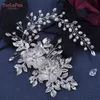 Youlapan Alloy FR Wedding Headband med Comb Elegant Pearls Brud Huvudstycke Girls Woman Headwear Bridal Hair Jewelry HP511 I2WH#