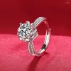 Klusterringar 925 Silver One Rose Ring for Women's Fashion Niche Design Lyxigt temperament Handgjorda smycken Wedding