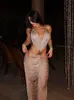 Женское сексуальное блестящее платье с блестками и кисточками с V-образным вырезом, женское платье с вырезами для вечеринок, Dr 2024, новый элегантный облегающий костюм Sundr C89I #