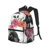 Sac à dos mignon bétail de ferme avec fleur grande capacité cahier d'école mode étanche réglable voyage sport