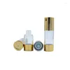 Storage Bottles 20pcs 15ml 30ml 50ml Electroplating Gold Empty Packing Bottle Plastic Transparent Vacuum