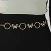 Cintura cadeia cintos mulheres moda círculo metal mais recente estilo borboleta cintura cinto de ouro prata roupas senhora hip novo ketting riem y240329