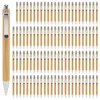 100 pcslot bamboo ballpoint pen 스타일러스 광고 펜 사무용 학교 공부 펜 작성 선물 블루 블랙 잉크 240319