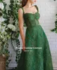 Booma zielony kochanie Alenc koronki Prom Dres Vintage Ratb Paski A-line Evening Party Dres Formalne suknie Otwórz Back T7ff#