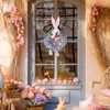 Decorative Flowers Easter Wreaths Cute Hanging Egg Wreath Glowing Garland For Front Door Wall Window Home Party Decor