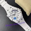 42 مم Super Edition White Ceramic Watch 15707 Automatic Mechanical Men Watches Cal.3120 Movement Movement Stains Steel Silver Bracelet Waterproofwatches