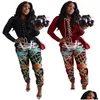 Survêtements pour femmes Echoine Automne Femmes Y Lace Up Sweatshirt Tops Pantalons de jogging rayé Costume Active Wear Survêtement Deux pièces Ensemble Fitne Dhryh