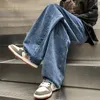 2023 Autumn New Blue Loose Jeans Fi Fi Straight Baggy Wide Legrers Vintage Streetwear Hip Hop Pants بالإضافة إلى حجم 5XL 87QB#