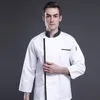 Chef chaqueta hombres mujeres LG manga cocina cocinero abrigo restaurante ropa pastelería panadería camarero uniforme G3jY #