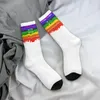 Men's Socks Retro Lgbt Pride Gay Basketball Rainbow Polyester Crew For Women Men