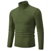 new Winter Turtleneck Thick Mens Sweaters Casual Turtle Neck Solid Color Quality Warm Slim Turtleneck Sweaters Pullover Men p21K#