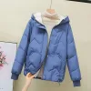 2023 Ny FI Korean Loose Autumn Winter Parkas Women Short Overcoat Tjock Hooded Cott Padded Jackets Coats Female Outwear Y5VA#
