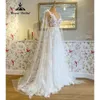 Романтическое кружево с цветочным принтом Fairy Beach Wedding Dr с глубоким V-образным вырезом 2024 Свадебное платье Свадебное платье большого размера invitada boda Roycebridal L7Vd #