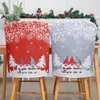 Capas de cadeira Capa de decoração festiva capa traseira stretchable lavável slipcovers para cadeiras de sala de jantar de Natal
