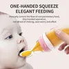 Oberni BPA swobodna karma miękka wodoodporna tkanina silikonowa ślinica dla niemowląt z squeeze karmiąc łyżkę zestawu 240314