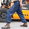 Arbeitsversicherungshose Herrenarbeitsschweißarbeiter Verbrühschutz Verschleißfeste Overalls mit mehreren Taschen Autoreparaturjeans 240320