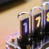 Настольные часы, настольный комплект трубок Nixie, светодиодный RGB, роскошные электронные часы, цифровые часы, лампа, настольный подарок бойфренду, каменная дверь