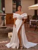 Robes sexy urbaines Gracieuse Satin De Mariage Bateau Cou Robes De Mariée Hors De L'épaule A-ligne Robes Pour La Fête Formelle Fente Latérale Robes De Novia yq240329