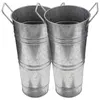 Vases 2 Pcs Retro Tin Barrel Vase Galvanized Buckets Water Pitcher Metal Dried Flowers