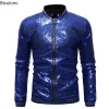 2024 Vestes à paillettes pour hommes Manteaux Shinny Glitter Discothèque Disco DJ Veste de bal Bomber Mâle Jaqueta Masculina Performances Veste A76T #